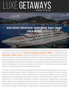 Luxe getaways - KRSR November 2017