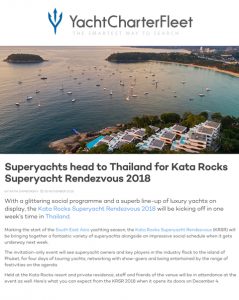 KRSR 2018 | Superyachts head to Thailand for Kata Rocks Superyacht Rendezvous 2018